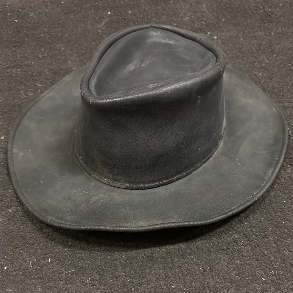 Classic Black Leather Hat